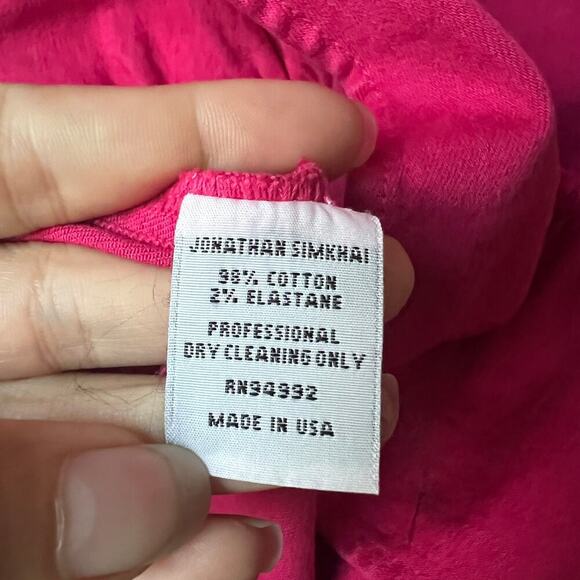 JONATHAN SIMKHAI Pink One Shoulder Denim Mini Dress Size 8 - Picture 7 of 7